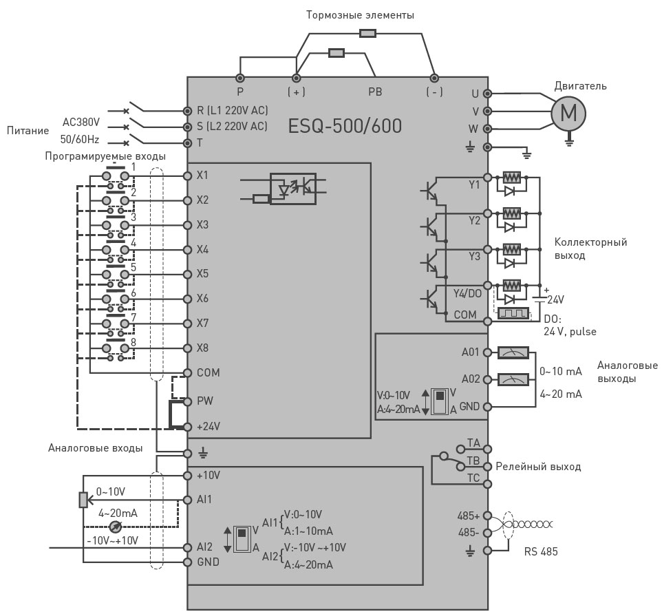 Схема соединения ESQ-500/600
